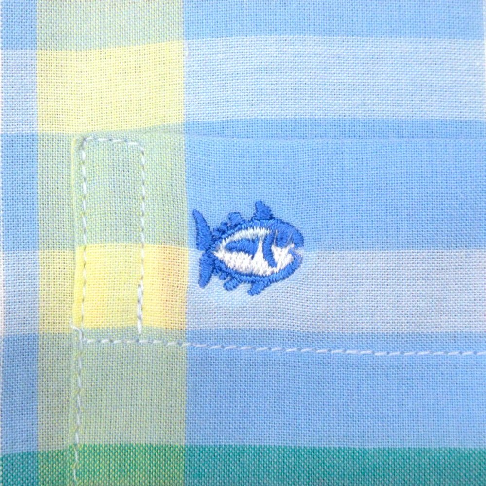 SOUTHERN TIDE CLASSIC FIT 100% COTTON SHIRT BLUE PLAID SMALL, S - Picture 2 of 4
